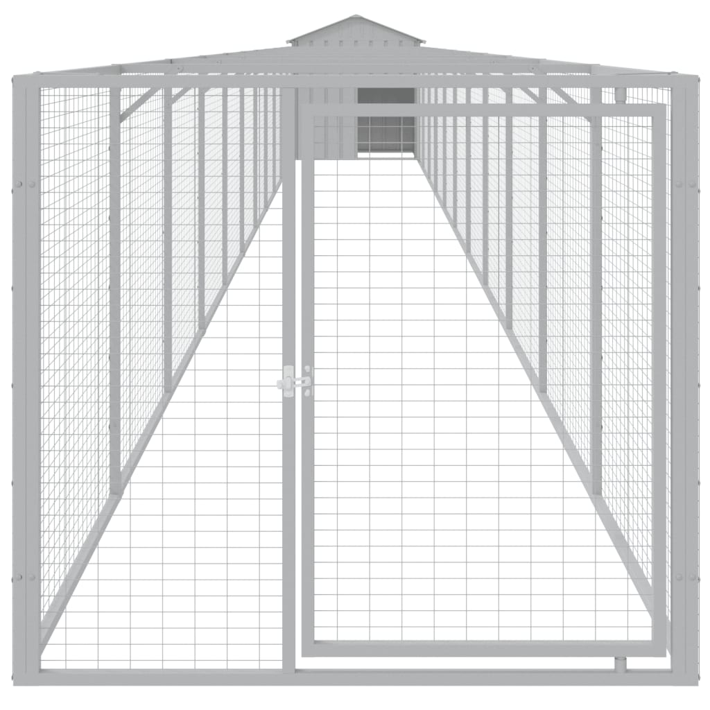 Hundehütte Mit Dach 117X1221X123 Cm Verzinkter Stahl
