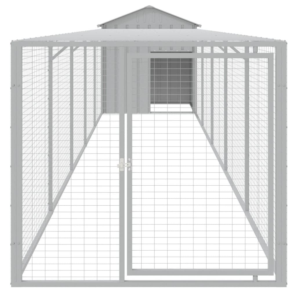 Hühnerkäfig Mit Auslauf 117X609X123 Cm Stahl Verzinkt