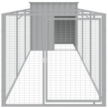 Hundehütte Mit Auslauf 110X405X110 Cm Verzinkter Stahl