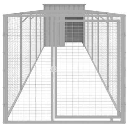 Hundehütte Mit Auslauf 110X609X110 Cm Verzinkter Stahl
