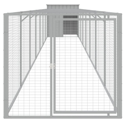 Hundehütte Mit Auslauf 110X813X110 Cm Verzinkter Stahl