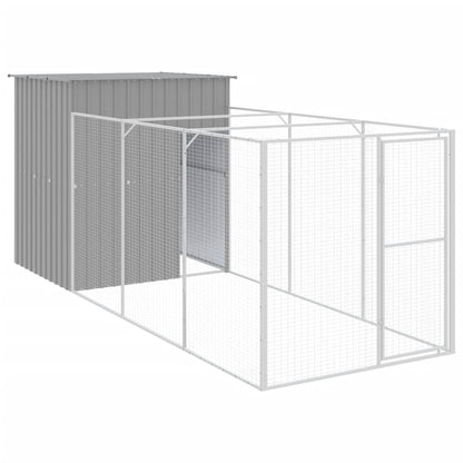 Hundehütte Mit Auslauf 165X455X181 Cm Verzinkter Stahl