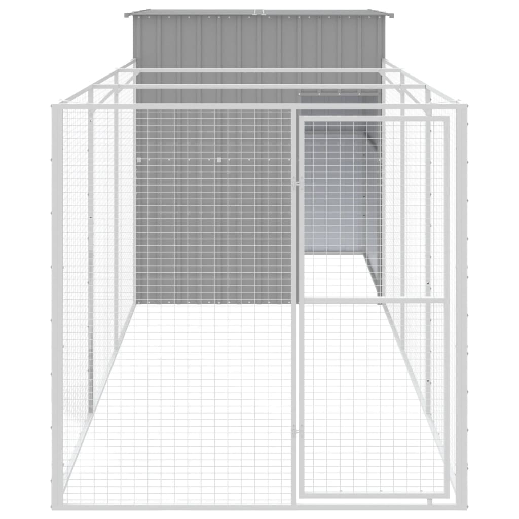 Hundehütte Mit Auslauf 165X455X181 Cm Verzinkter Stahl