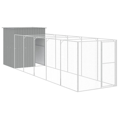 Hundehütte Mit Auslauf 165X659X181 Cm Verzinkter Stahl