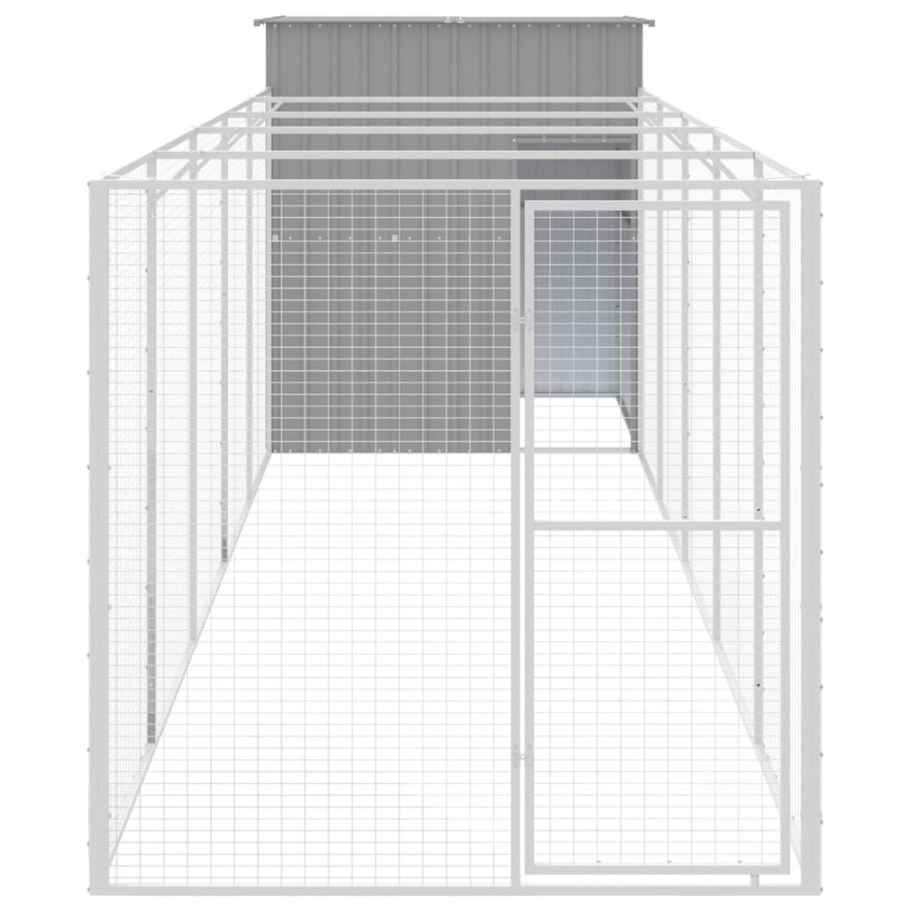 Hundehütte Mit Auslauf 165X659X181 Cm Verzinkter Stahl
