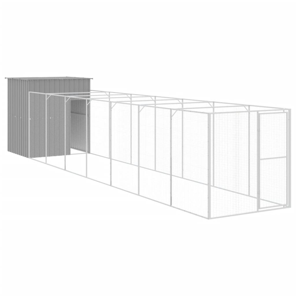 Hundehütte Mit Auslauf 165X863X181 Cm Verzinkter Stahl