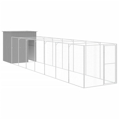 Hundehütte Mit Auslauf 165X863X181 Cm Verzinkter Stahl