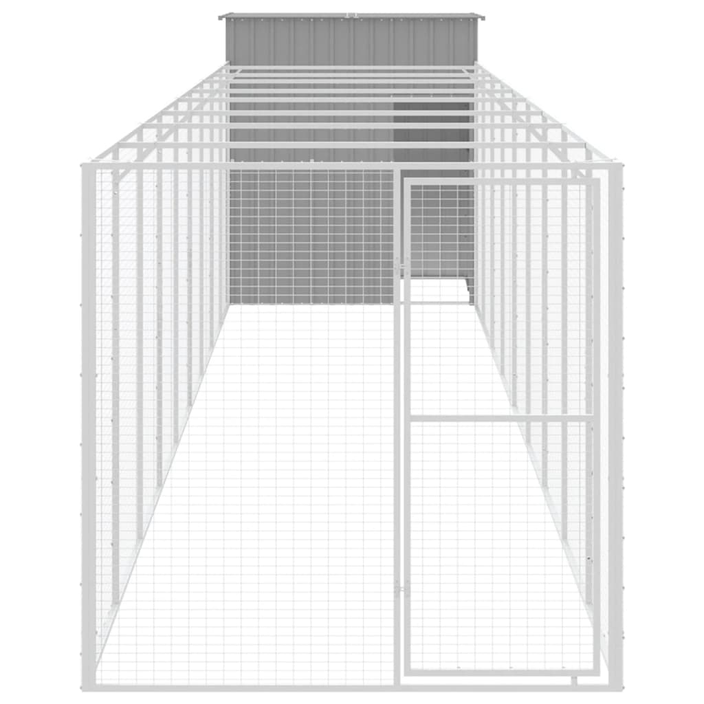 Hundehütte Mit Auslauf 165X1067X181Cm Verzinkter Stahl