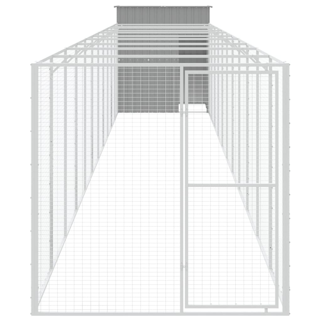 Hundehütte Mit Auslauf 165X1271X181Cm Verzinkter Stahl