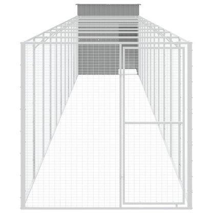 Hundehütte Mit Auslauf 165X1271X181Cm Verzinkter Stahl
