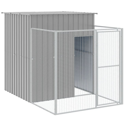 Hundehütte Mit Auslauf 165X1271X181Cm Verzinkter Stahl