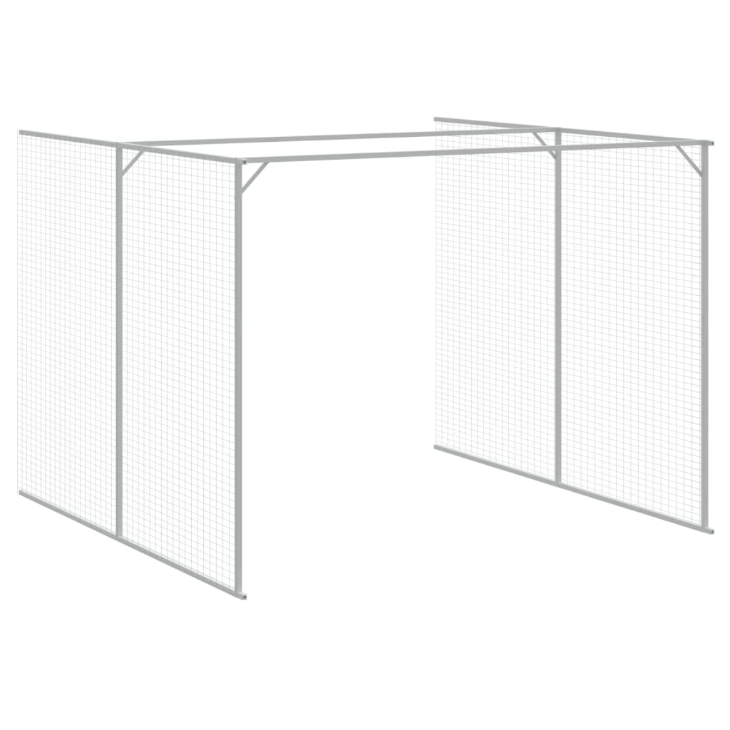 Hundehütte Mit Auslauf 214X457X181Cm Verzinkter Stahl