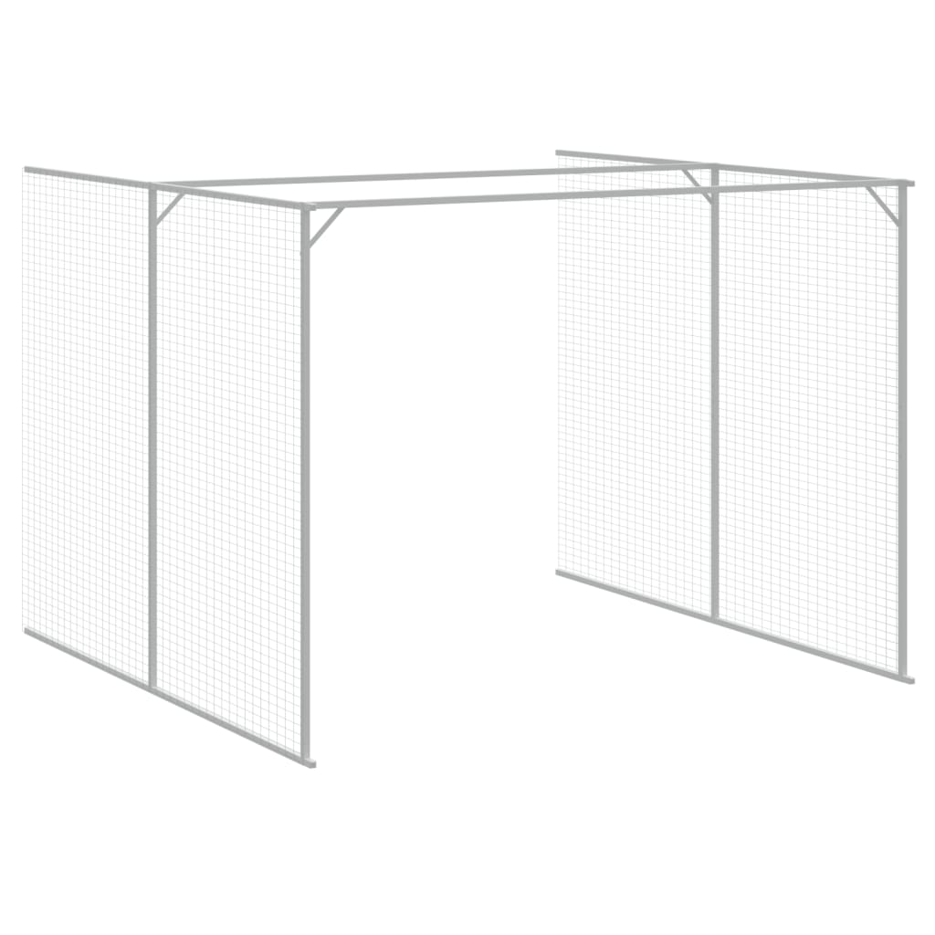 Hundehütte Mit Auslauf 214X661X181Cm Verzinkter Stahl