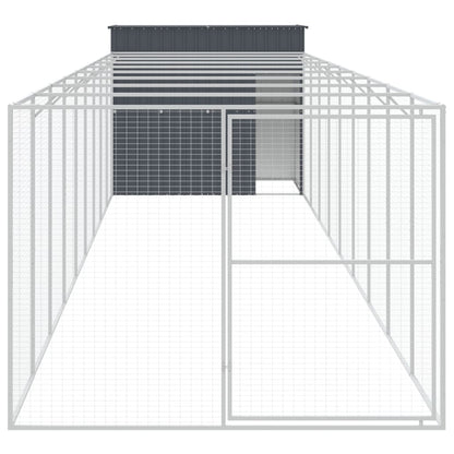 Hundehütte Mit Auslauf 214X1069X181 Cm Stahl Verzinkt