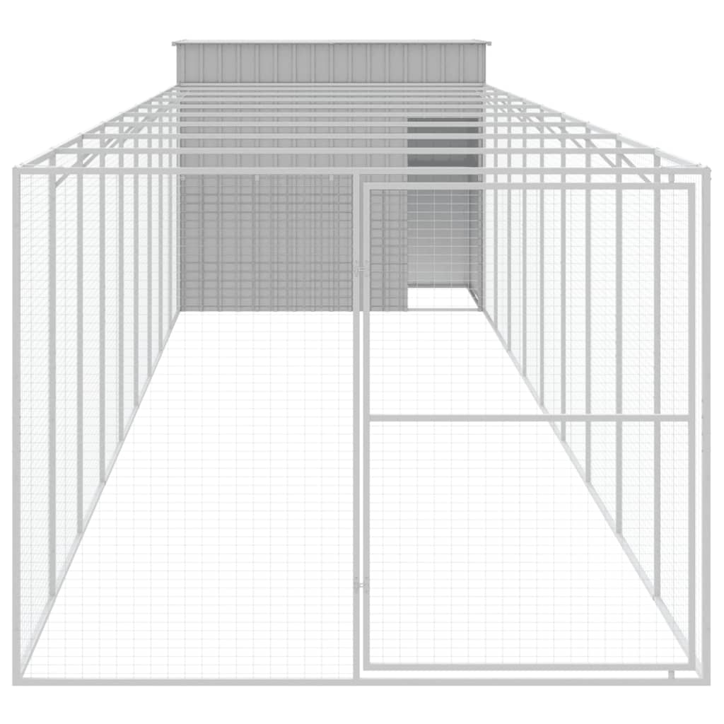 Hundehütte Mit Auslauf 214X1069X181Cm Verzinkter Stahl