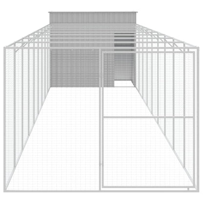 Hundehütte Mit Auslauf 214X1069X181Cm Verzinkter Stahl