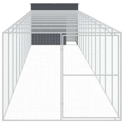 Hundehütte Mit Auslauf 214X1273X181 Cm Stahl Verzinkt