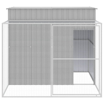 Hundehütte Mit Auslauf 214X253X181 Cm Verzinkter Stahl