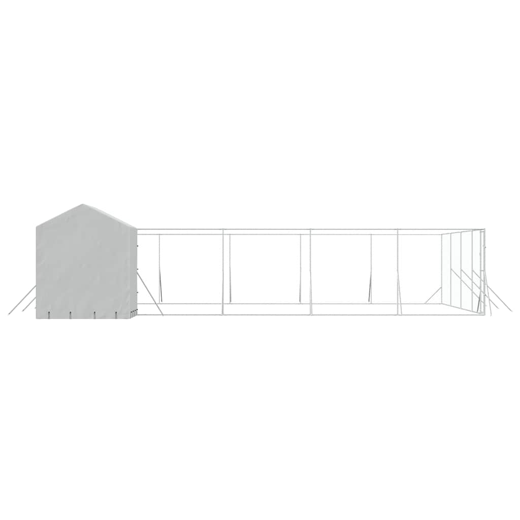 Outdoor-Hundezwinger Mit Dach Silbern 10X10X2,5M Stahl Verzinkt