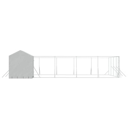 Outdoor-Hundezwinger Mit Dach Silbern 10X10X2,5M Stahl Verzinkt