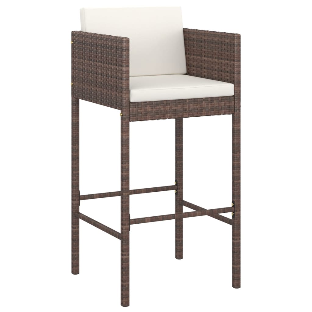 9-Tlg. Gartenbar-Set Mit Kissen Poly Rattan