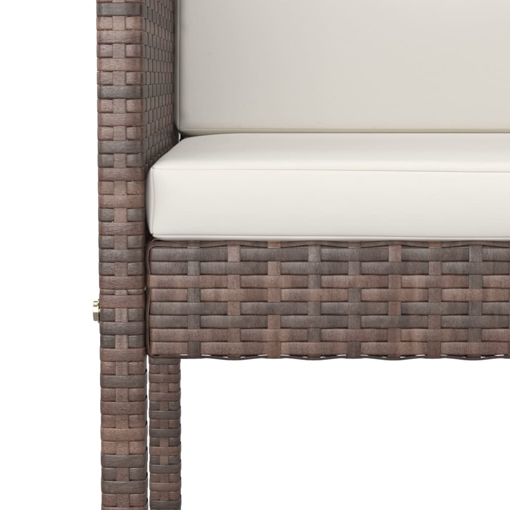 9-Tlg. Gartenbar-Set Mit Kissen Poly Rattan