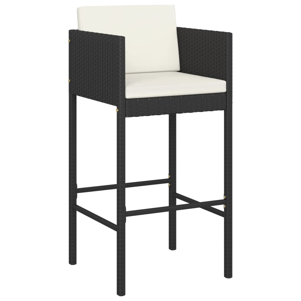 5-Tlg. Gartenbar-Set Mit Kissen Poly Rattan