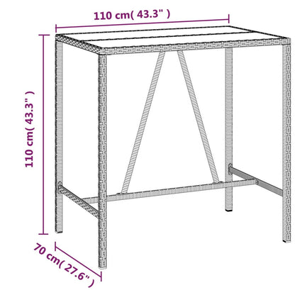5-Tlg. Gartenbar-Set Mit Kissen Poly Rattan