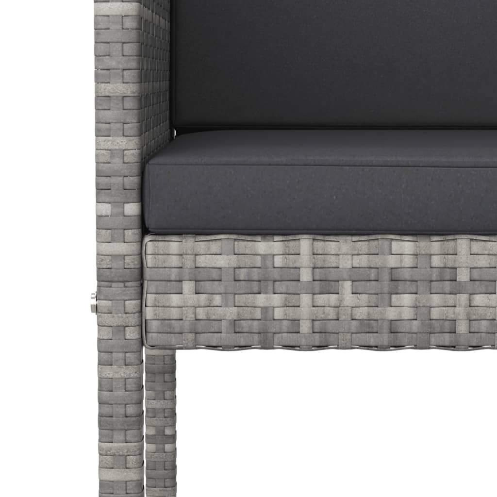5-Tlg. Gartenbar-Set Mit Kissen Poly Rattan