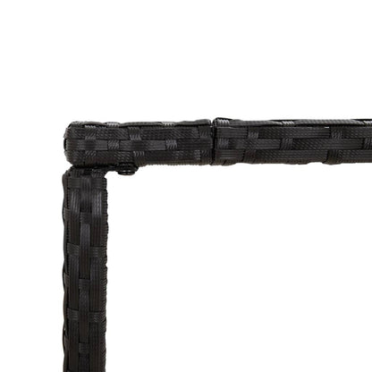 5-Tlg. Gartenbar-Set Mit Kissen Schwarz Poly Rattan