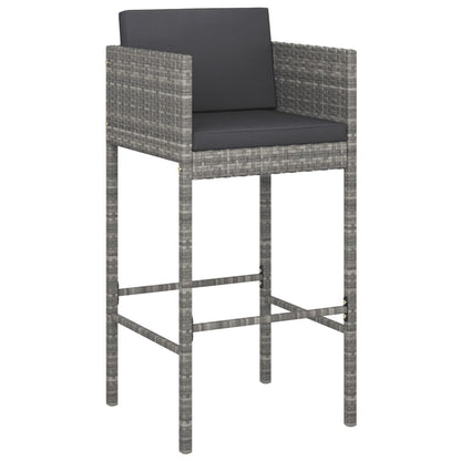 7-Tlg. Gartenbar-Set Mit Kissen Poly Rattan