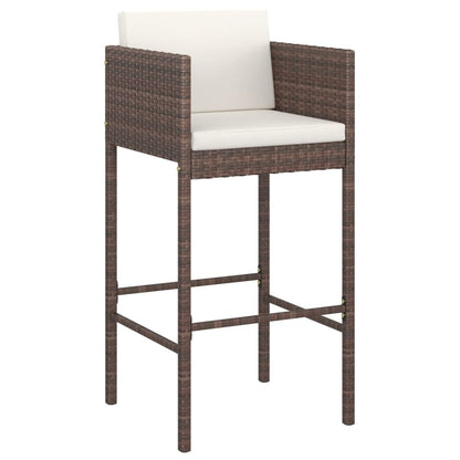 5-Tlg. Gartenbar-Set Mit Kissen Poly Rattan