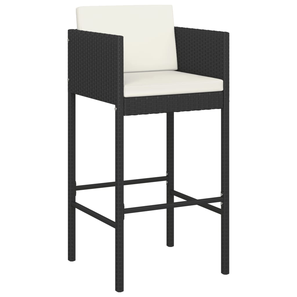 5-Tlg. Gartenbar-Set Mit Kissen Poly Rattan