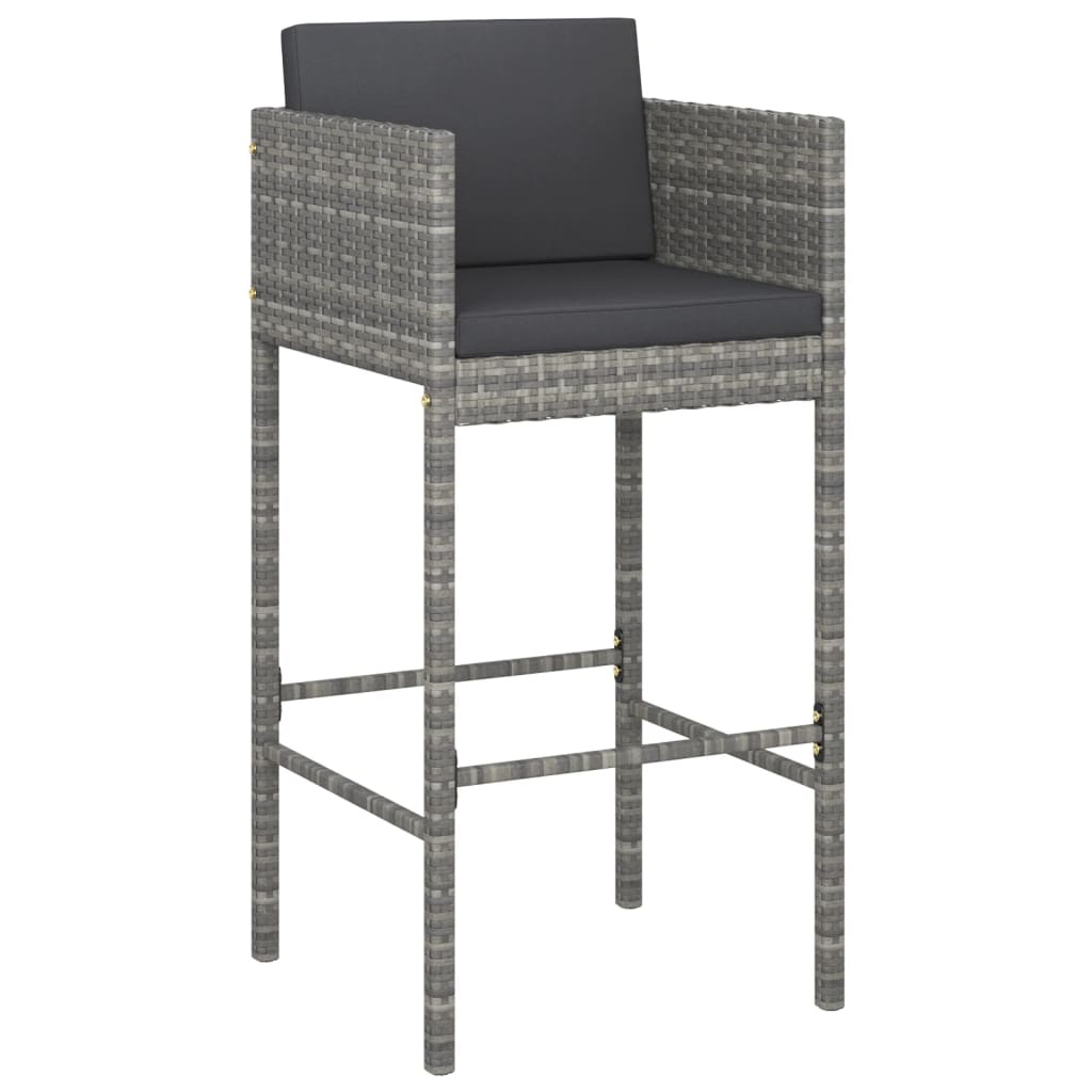 5-Tlg. Gartenbar-Set Mit Kissen Poly Rattan