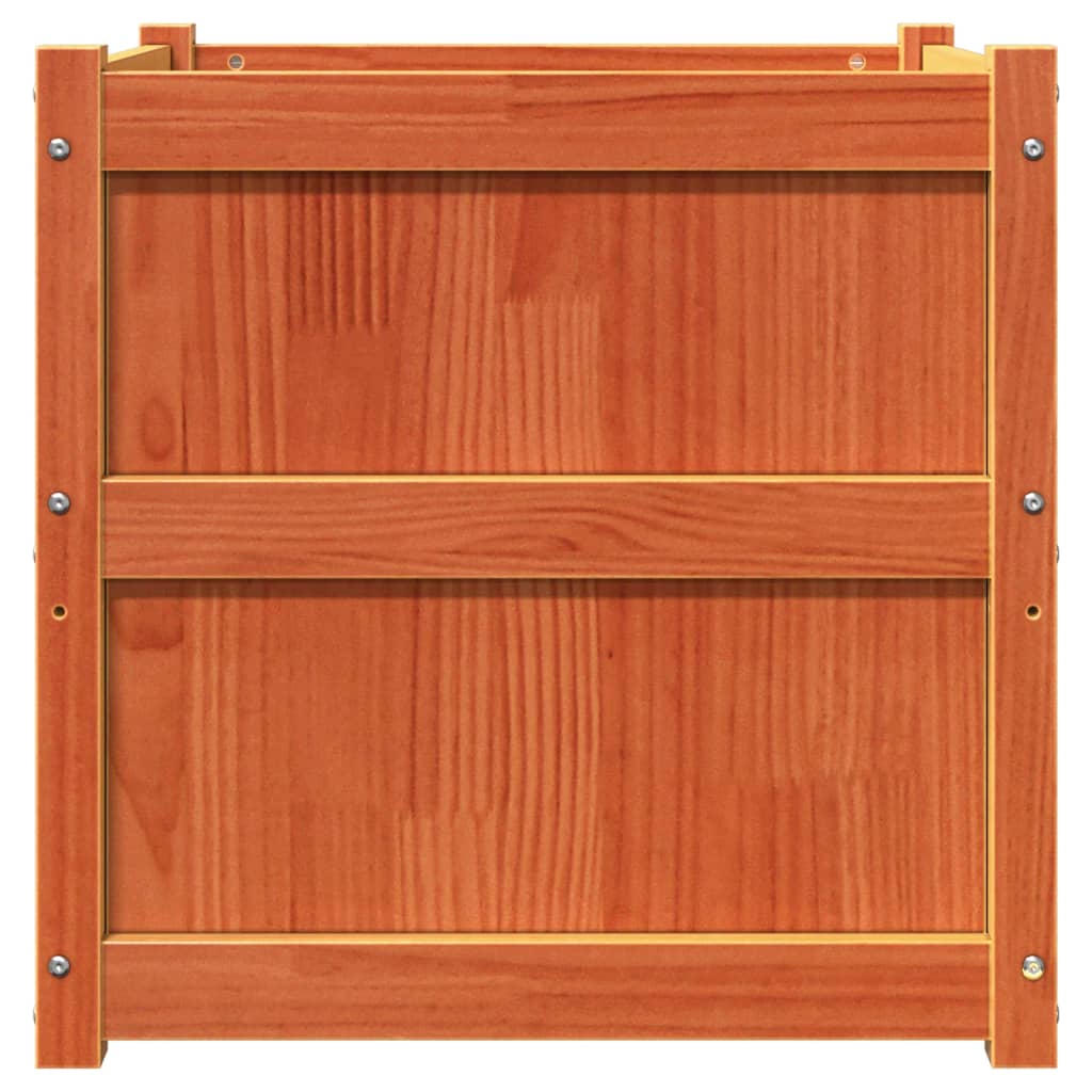 Pflanzkübel Wachsbraun 60X60X60 Cm Massivholz Kiefer