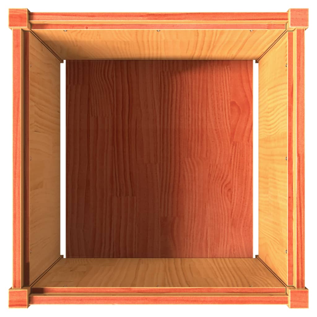 Pflanzkübel Wachsbraun 60X60X60 Cm Massivholz Kiefer