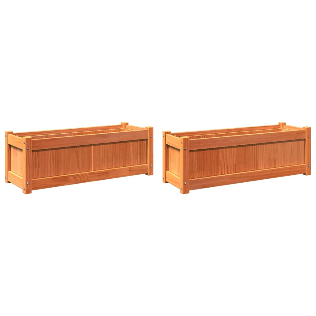 Pflanzkübel 2 Stk. Wachs Massivholz Kiefer