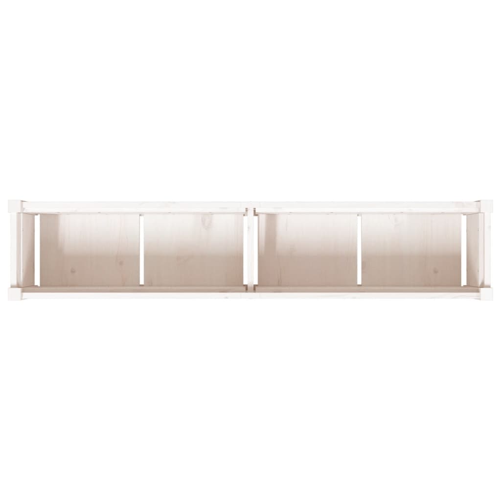 Pflanzkübel Weiß 150X31X31 Cm Massivholz Kiefer