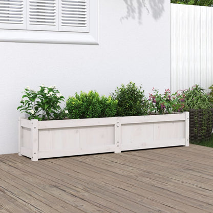 Pflanzkübel Weiß 150X31X31 Cm Massivholz Kiefer