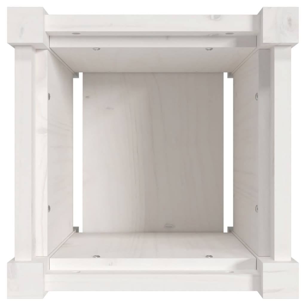 Pflanzkübel Weiß 31X31X31 Cm Massivholz Kiefer
