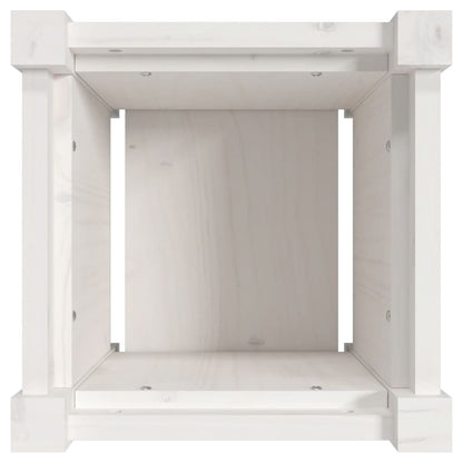Pflanzkübel Weiß 31X31X31 Cm Massivholz Kiefer