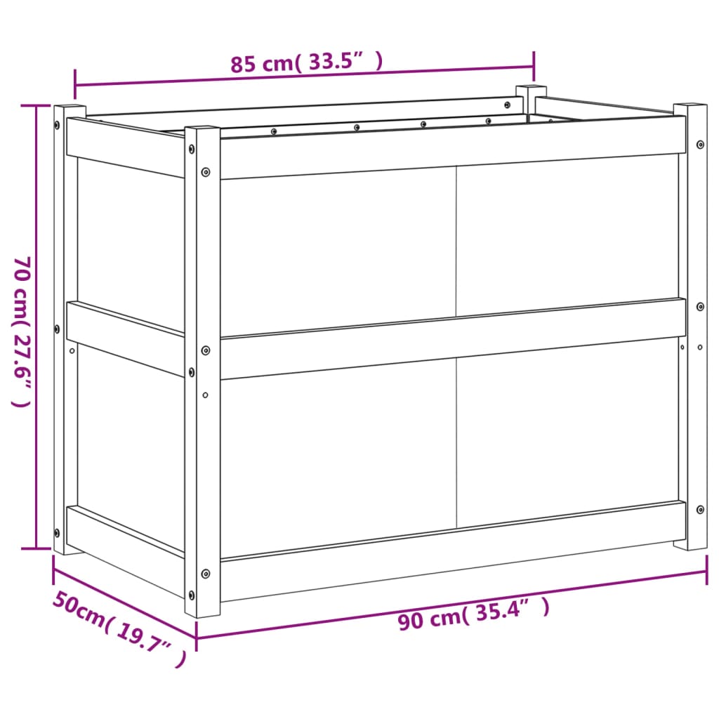 Pflanzkübel 90X50X70 Cm Massivholz Douglasie