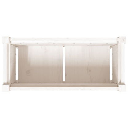 Pflanzkübel Mit Beinen Weiß 70X31X70 Cm Massivholz Kiefer