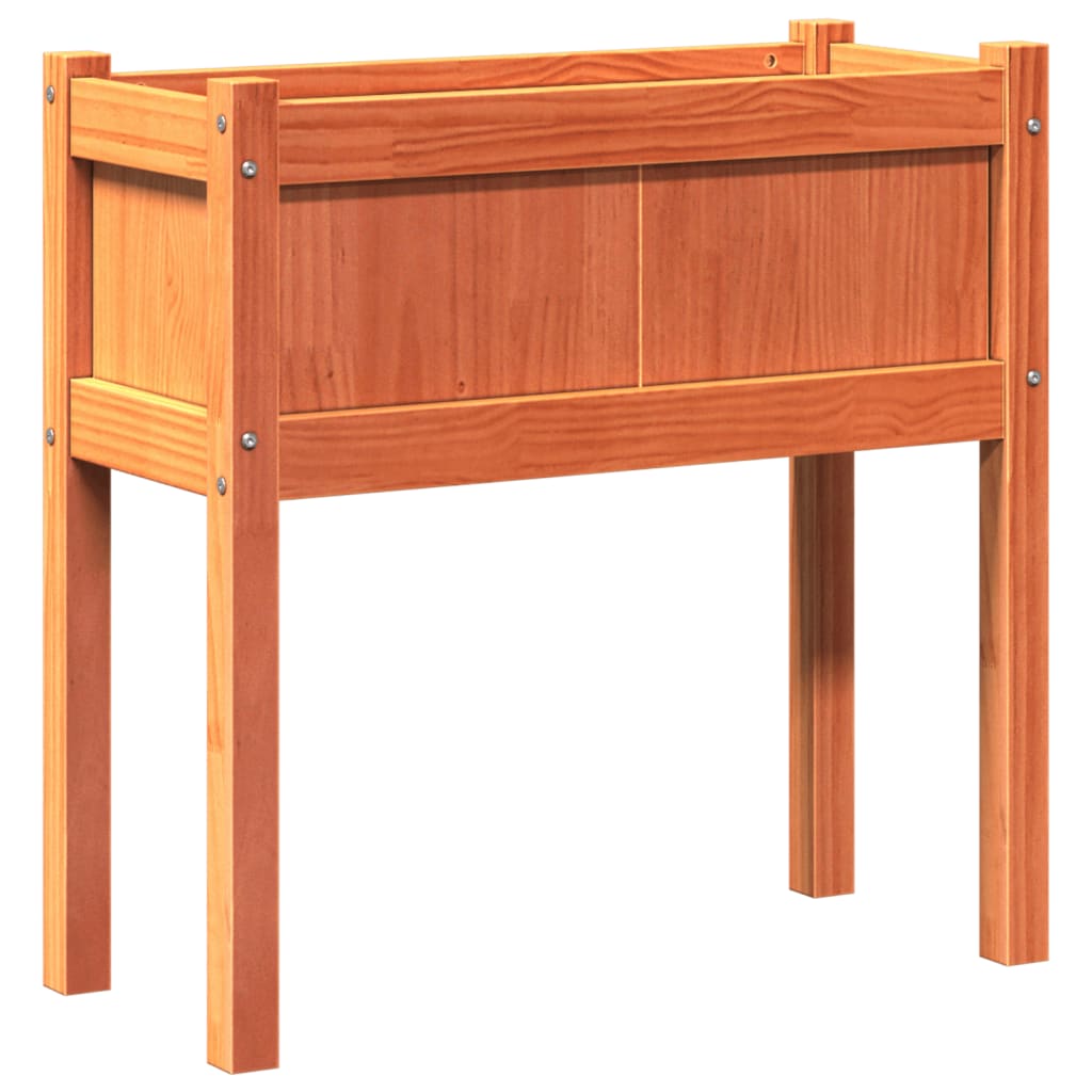 Pflanzkübel Mit Beinen 2 Stk. Wachsbraun Massivholz Kiefer