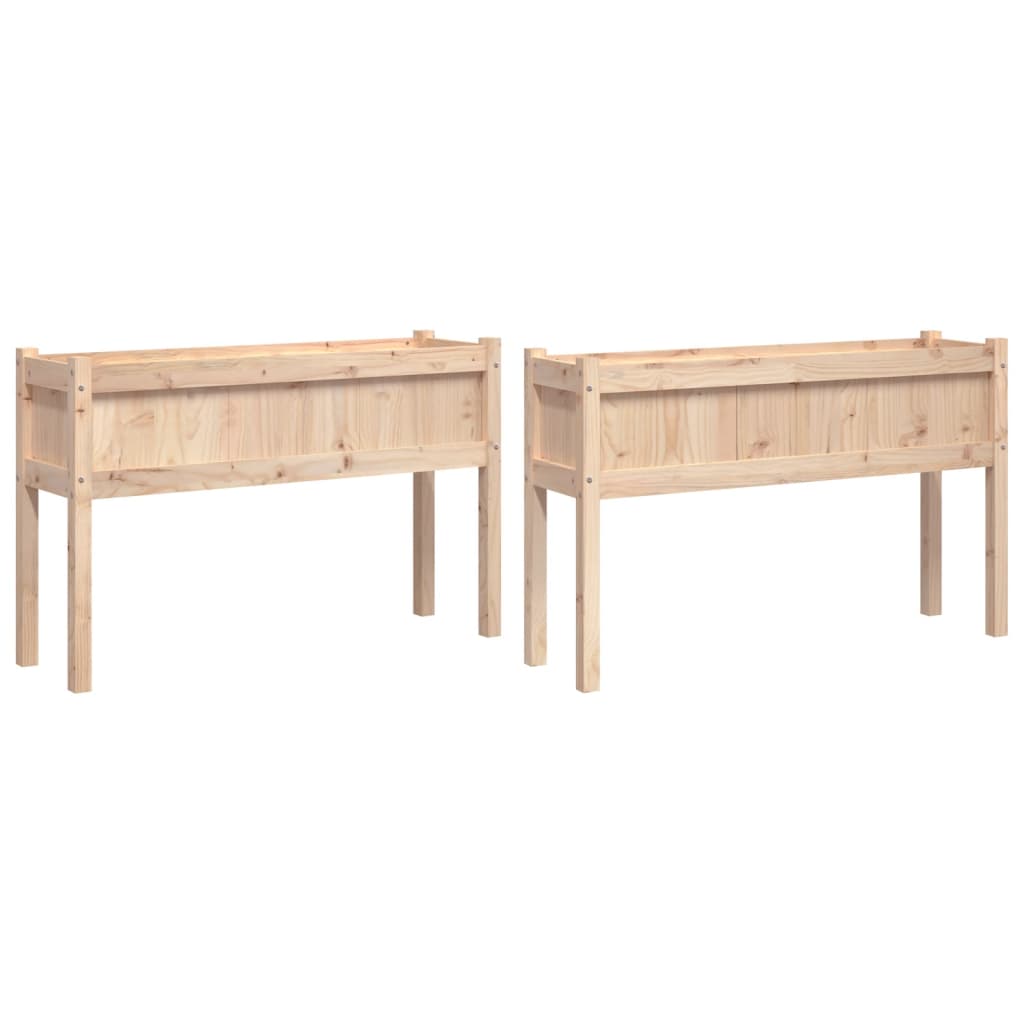 Pflanzkübel 2 Stk. Mit Beinen Massivholz Kiefer