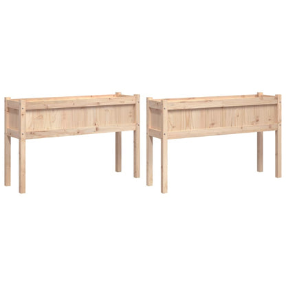 Pflanzkübel 2 Stk. Mit Beinen Massivholz Kiefer