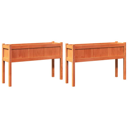 Pflanzkübel Mit Beinen 2 Stk. Wachsbraun Massivholz Kiefer