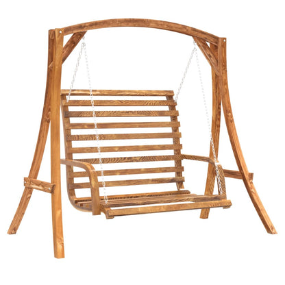 Hollywoodschaukel Massivholz Fichte Mit Teak-Finish Weinrot