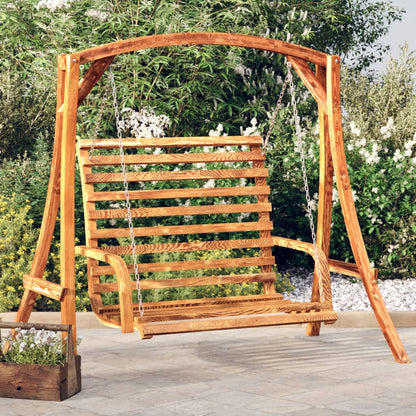 Hollywoodschaukel Massivholz Fichte Mit Teak-Finish Weinrot