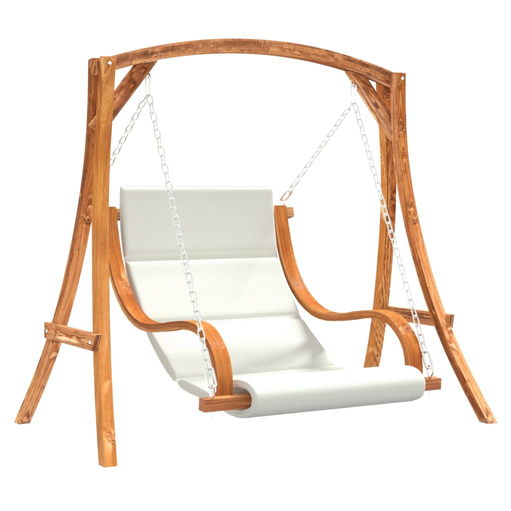 Hollywoodschaukel Mit Auflage Massivholz Fichte Mit Teak-Finish